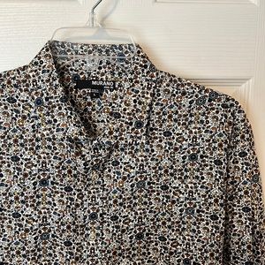 Murano slim fit long sleeve button down floral size L